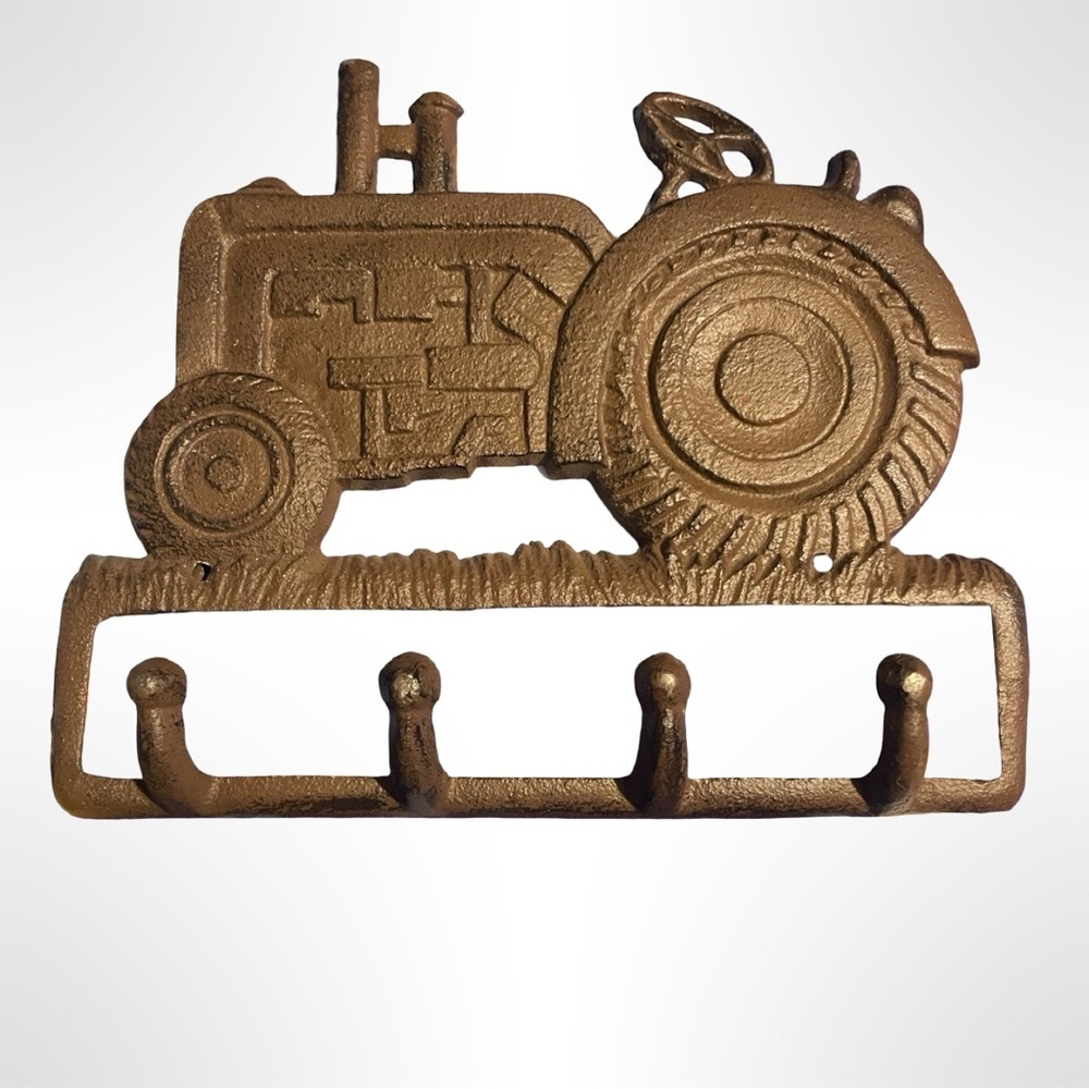 Brown Cast Iron Tractor.  Key Holder.‎ Rustic Farmhouse Decor